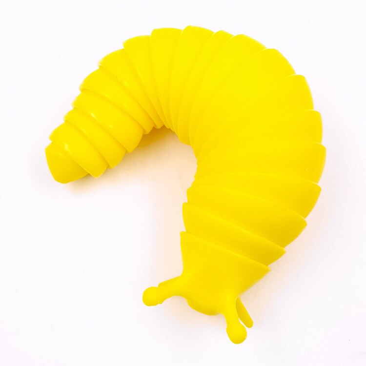Fidget Slug Articulated Slug Finger Flexible Fidget Sensory Toys Anti-Anxiety Relief Year Chritmas for Aldut Chidlren: yellow
