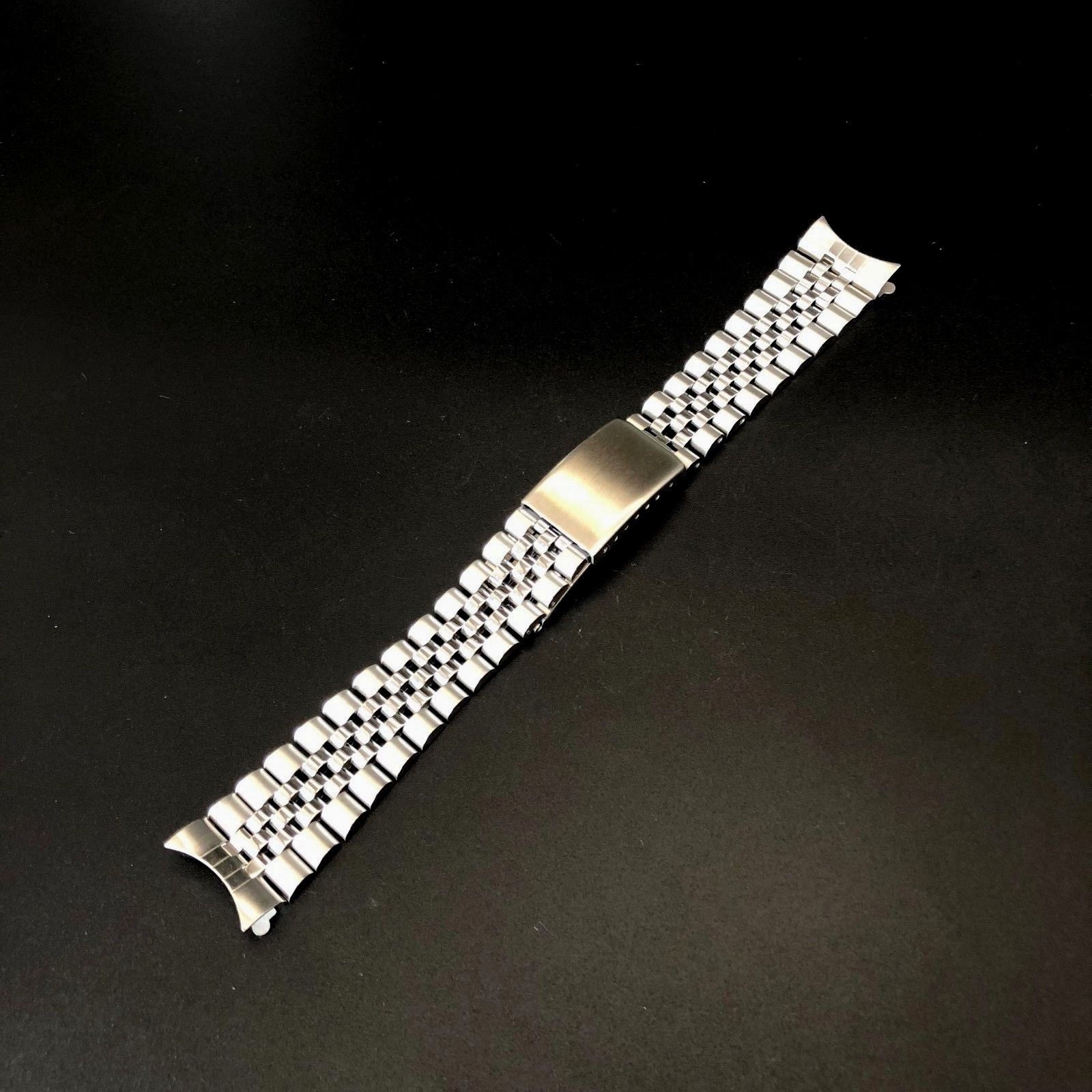 18mm Stainless Steel Curved End Jubilee Watch Strap Band Fit For Seiko5