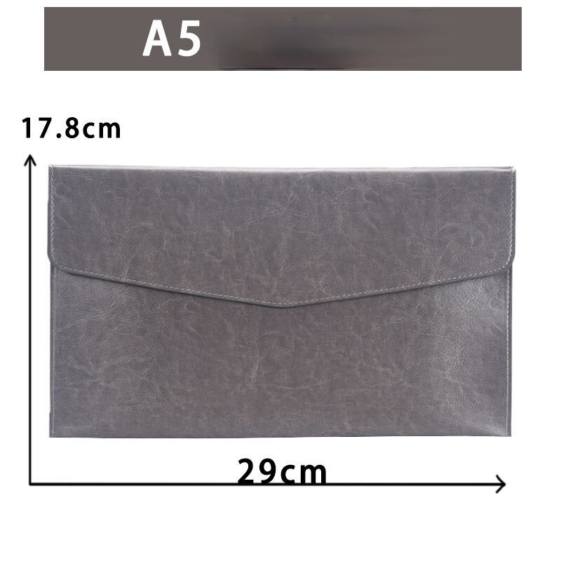 A4 A5 A6 Retro Business Leather Portable File Folder Data Package Document Bag Simplicity Magnetic Button School Office: A5 C