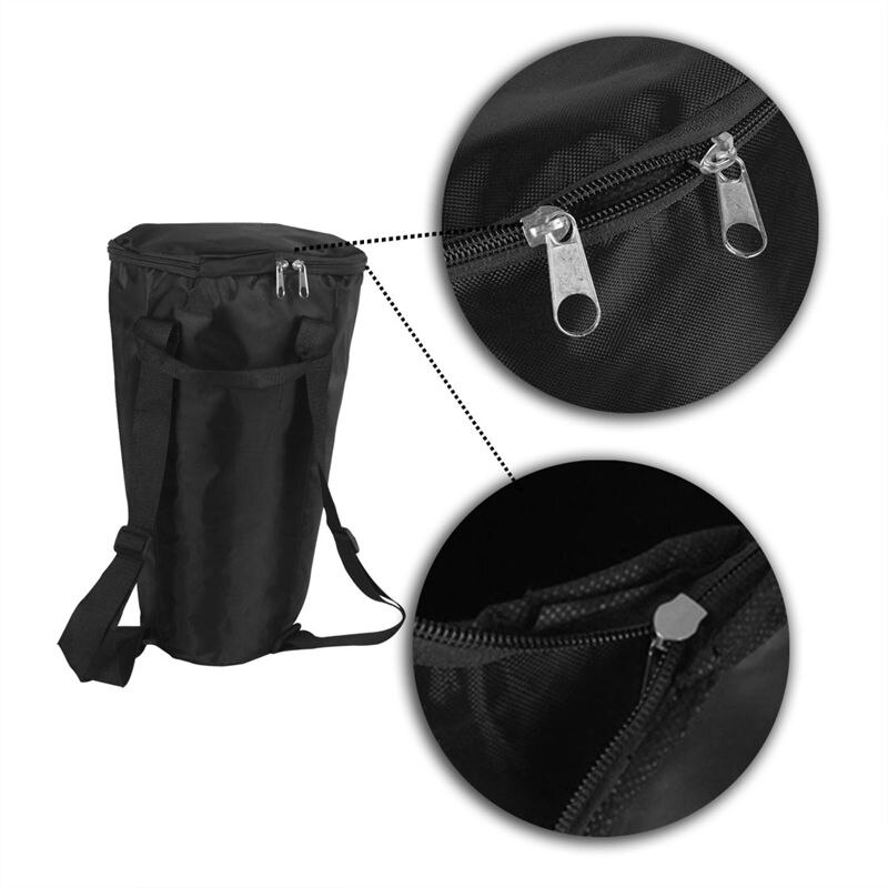 Funda de transporte de tambor Djembe, bolsa de concierto suave con correas de hombro reforzadas con cremallera para percusión de Tambor Africano de 8 pulgadas