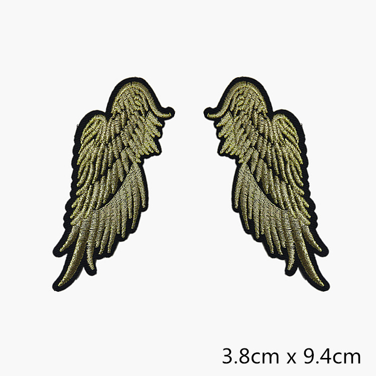 Pgy 12 Pailletten Patch Diy Angel Vleugels Ijzer Op Patches Voor Kinderkleding Naaien-Op Geborduurde Patch Motif applique Stickers: Golden 2S