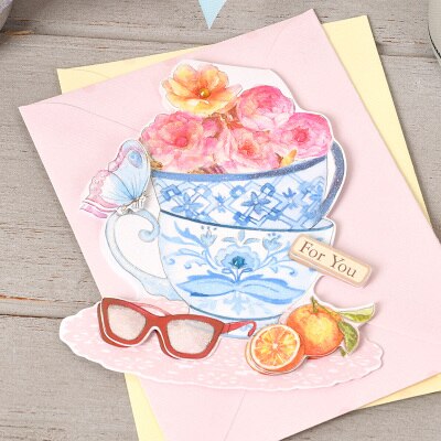 Aquarel verjaardag kaarten glitter kids verjaardag kaarten papier 3d verjaardag bericht kaarten party: WISH 1704 II 07