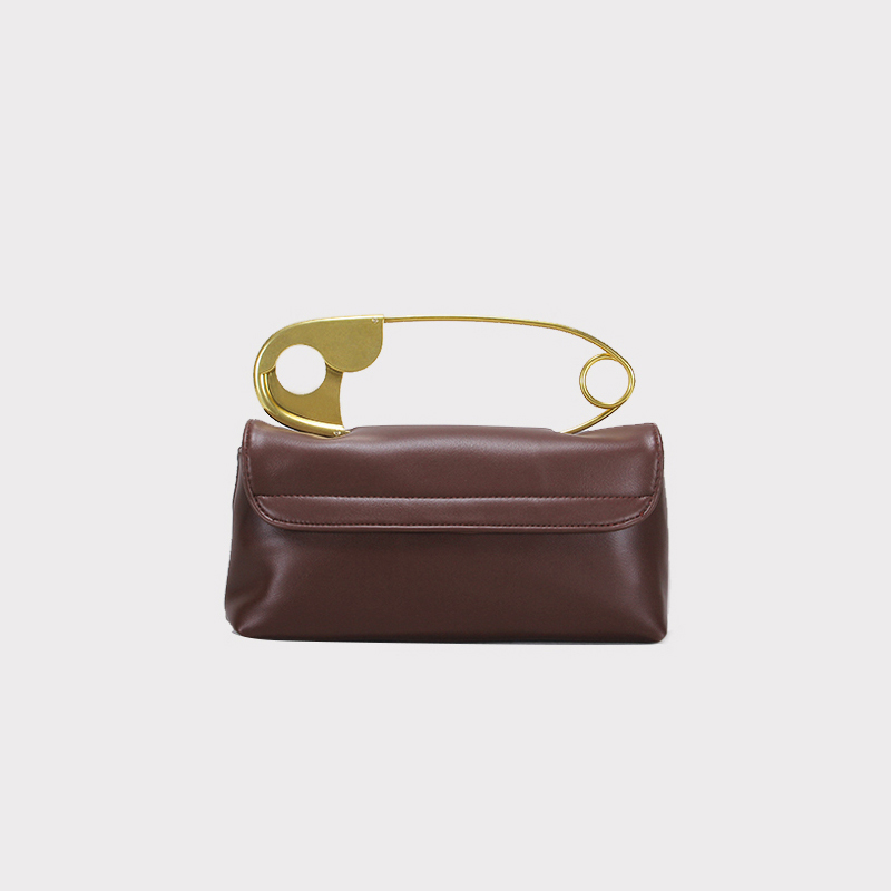Grote Pin Zachte Handtas Koreaanse Kleine Vierkante Schouder Tas Dames Persoonlijkheid Chic Black Portemonnee Mode
