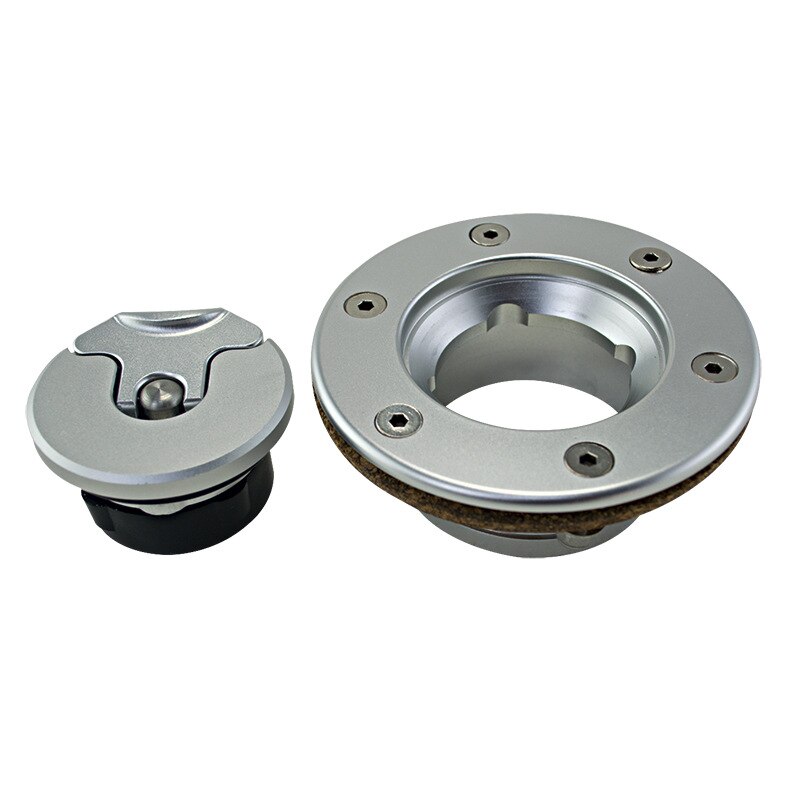 Aluminum Billet Fuel Surge Tank / Fuel Cell Cap Flush Mount 6 Bolt Mirror Polished Opening SLYXG01