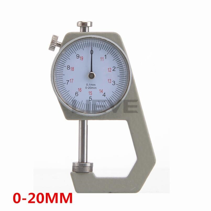 Medidor de espesor de punta/cabeza plana, Micrómetro de precisión de cuero, , 0-10MM, 0-20MM: 0-20 flat