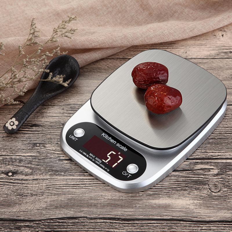 3kg/0.1g 10Kg/1g Digital Display Balance Electronic Scale Stainless Steel Weighing Scale Food Diet Postal Balance Measuring Tool
