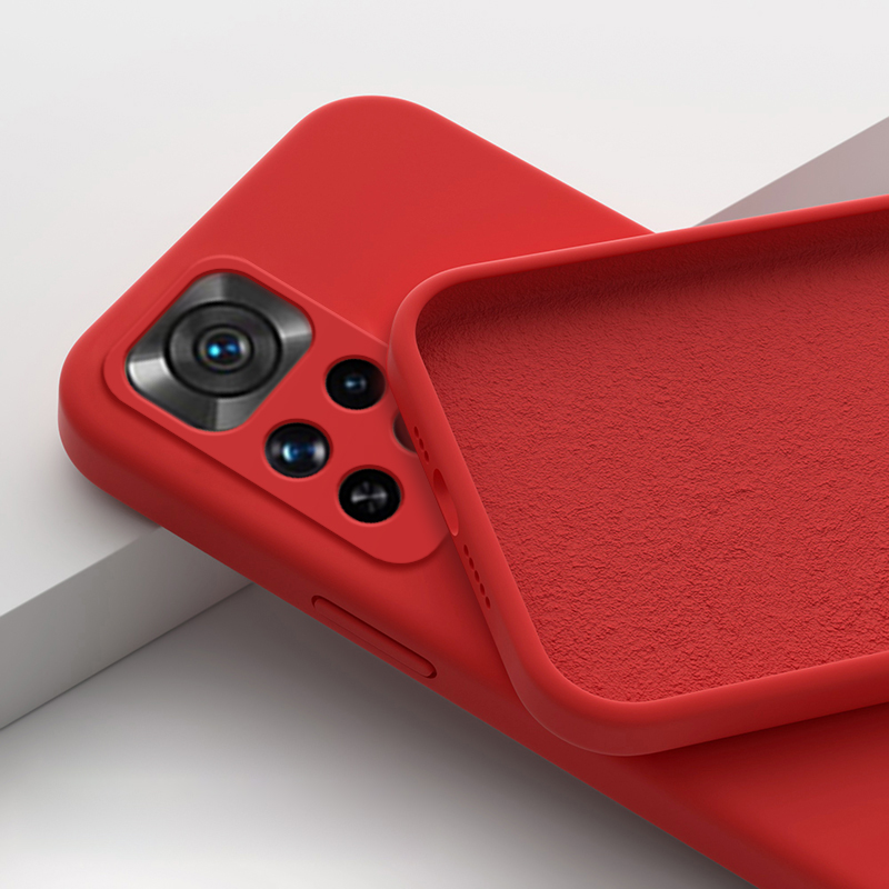Redmi Note 11 Pro Global coque Original Liquid Silicone Phone couverture For Xiaomi Redmi Note 11 Pro Note11 Pro Plus 5G Soft Cover: PC / Rouge