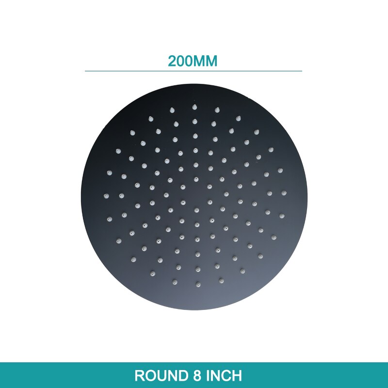 Badkamer Overhead Muur Plafond Gemonteerde Douche-Arm Top Hoofd Douche Mat Zwart Neerslag Badkamer Grote Vierkante Ronde Ovale Ovale: DS0002BK-86