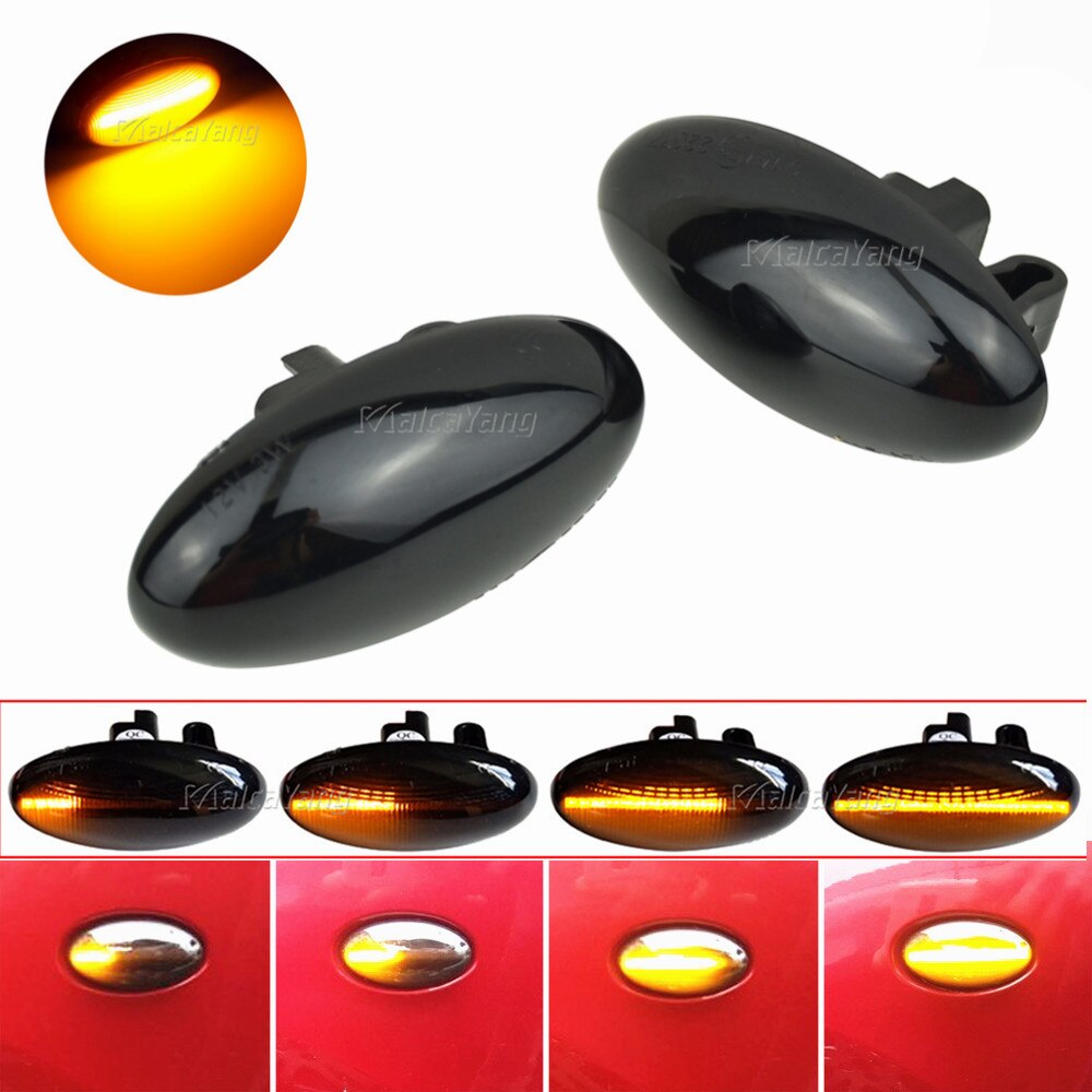 For Peugeot 307 206 407 107 607 1007 Citroen C1 C2 C3 C5 C6 Side Marker Light Dynamic LED Turn Signal Flashing Indicator Blinker