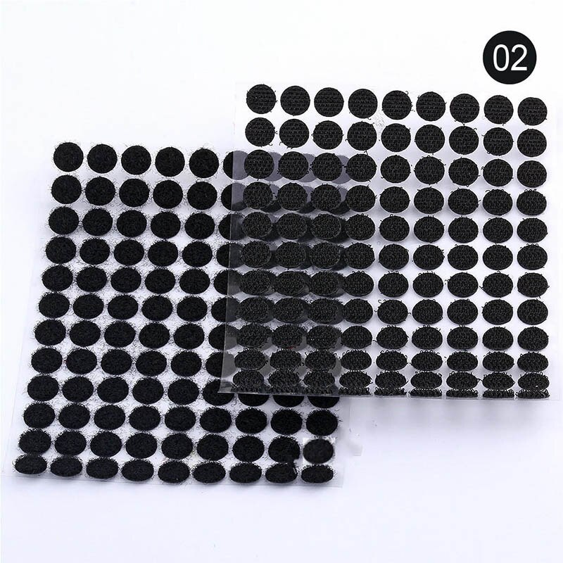 100Paare 10mm Mehrfarbig Verschluss Klebeband Punkte Nylon Klebrige Klettverschlüsse Haken Und Schleife Magie Aufkleber Doppelseitige Runde Selbst -klebstoff: 10mm 100Paare Schwarz