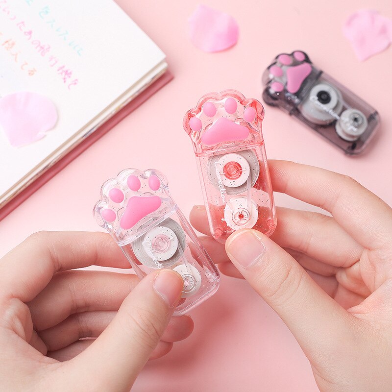 Cute Transparent Cat Paw 6M Correction Tape Promotional Stationery School Office Supplies
