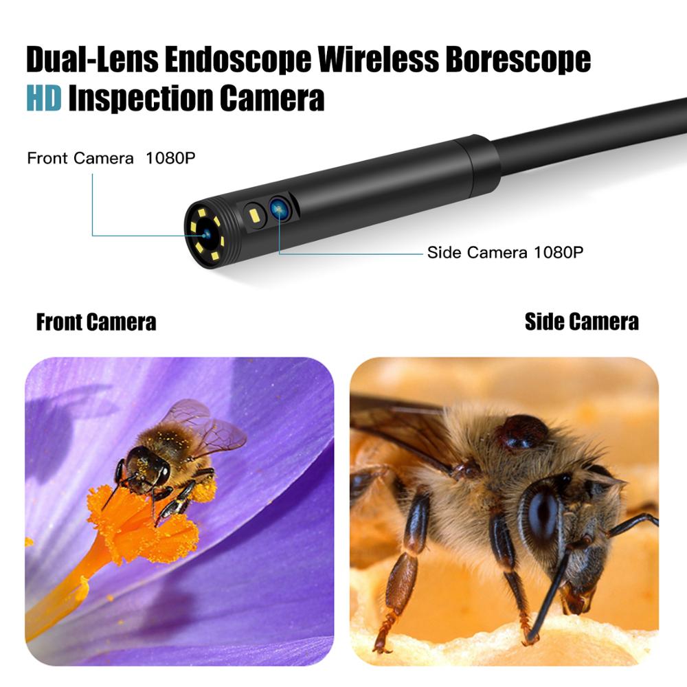 Dual 8mm Lens HD Mini Android Endoscope Camera Waterproof IP67 Head With Night Light For Phone Tablet & Windows PC Endoscope