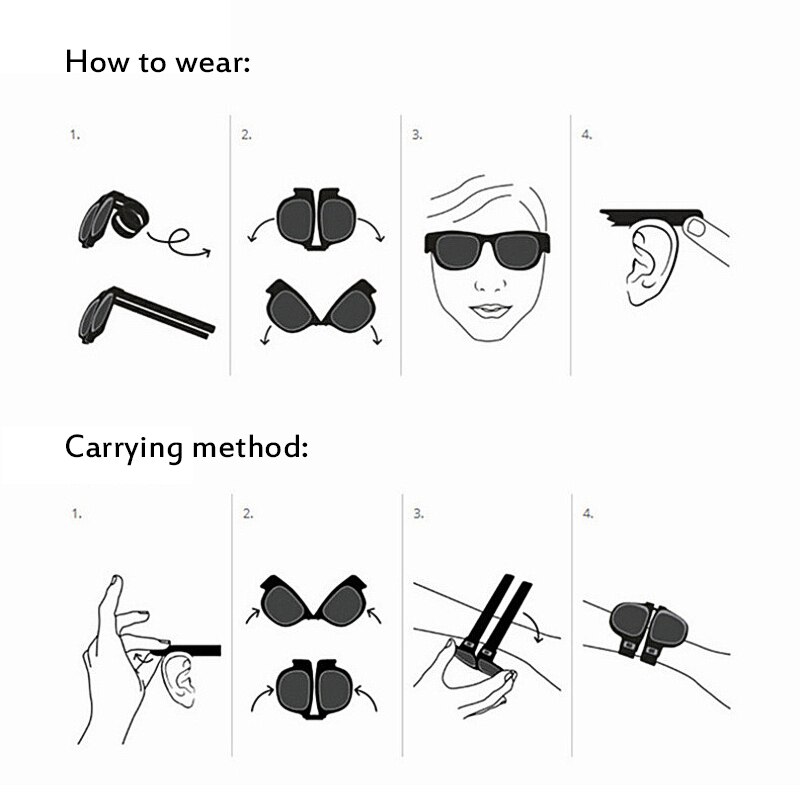 Pieghevole schiaffo braccialetto sport pesca occhiali da suola donna Slappable bracciale occhiali da suola per uomo polsino piega tonalità occhiali