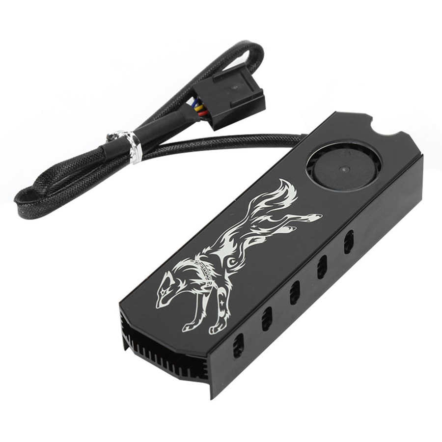 State Hard Disk Heat Sink Aluminum Alloy M.2 2280 SSD Heatsink with Regulation with Fan Desktop 4Pin Interface Powerful Cooling