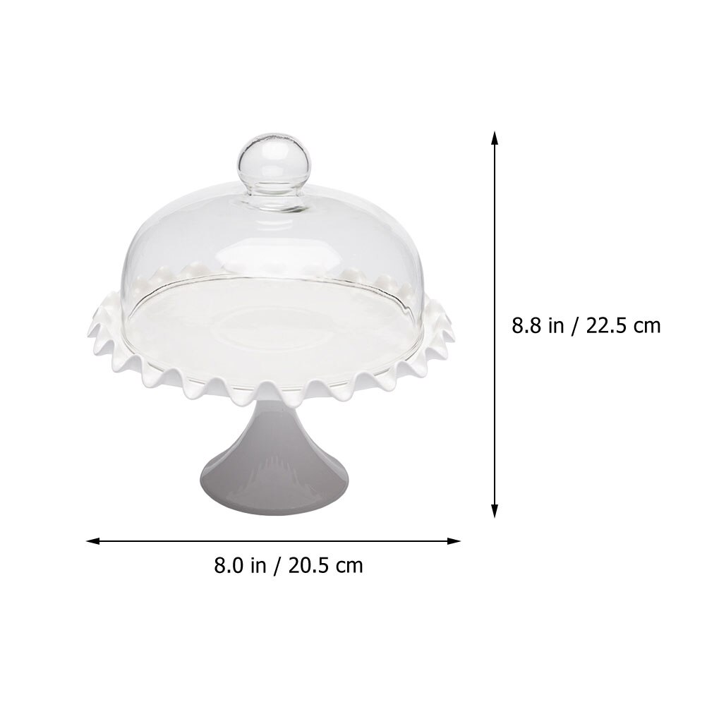 Transparent Cake Glass Cover Dustproof Cake Display Lid Durable Food Protective Cover Wedding Party Pastry Bread Tray: A