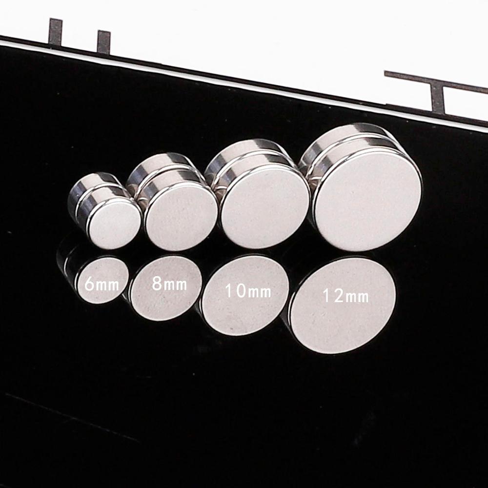 1pc Punk Titanium Steel Men Strong Magnet Magnetic Ear Clip Stud Set Non Piercing Earrings For Boyfriend Lover Jewelry