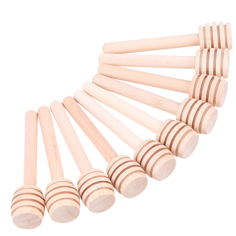 Agitadores de madera de 8/10cm para miel, Mini cuchara para miel, palitos, mango largo para tarro, palitos para coleccionar, accesorio para miel 10 Uds.