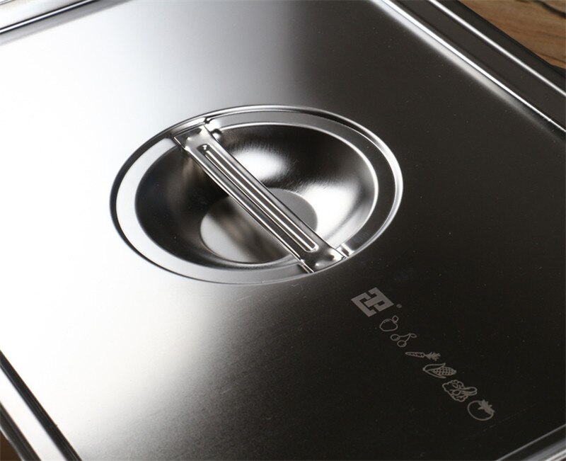 304 stainless steel buffet plate vegetable plate fruit plate barbecue plate Food plate Flat Bottom rectangle Basin Have Lid