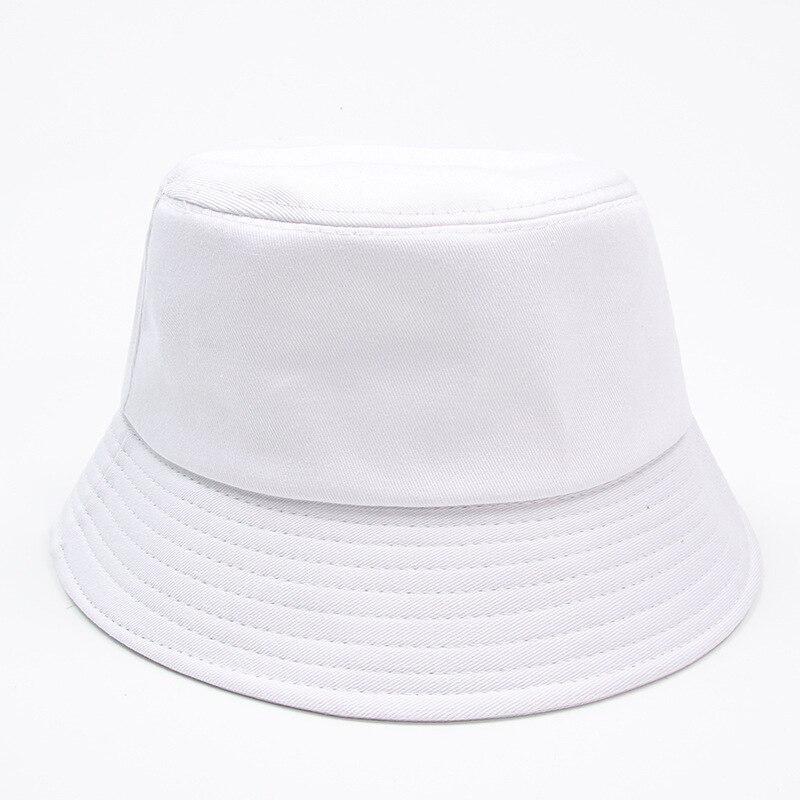 COKK Eimer Hut Frauen Männer Unisex Baumwolle Fischer Kappe Große Große Größe Einfarbig Panama Bob Hut Frühling Sommer Casual kinder Gorro: L / Black