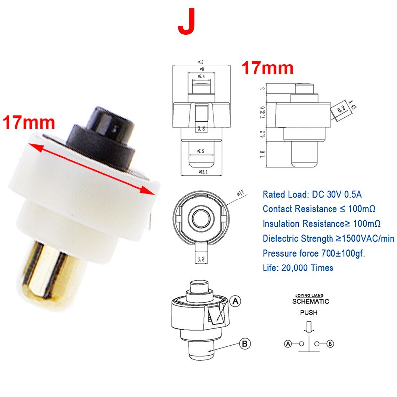 LED Taschenlampe drücken Taste Schalter AUF aus Elektrische Taschenlampe Schwanz Schalter T6 Q5 C8 501B 502 DIY reparatur Aktualisierung teil für LED Taschenlampe lampe: J