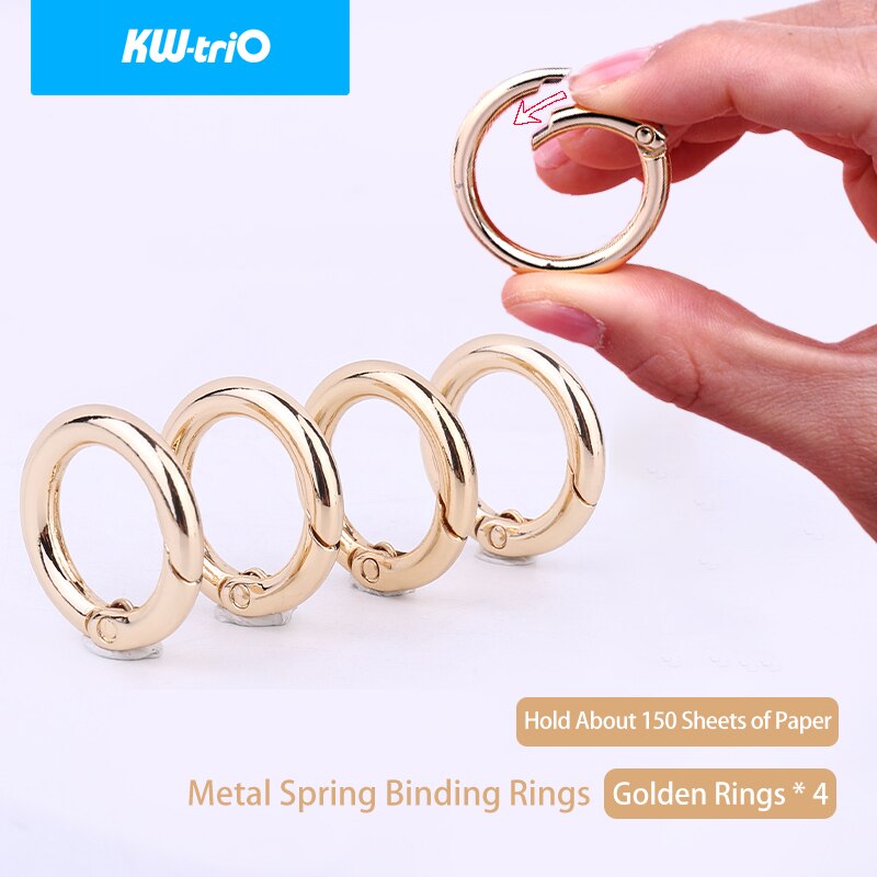 KW-triO Mini Single Hole Punch Plastic Notebook Hole Puncher Portable Planner Circular Punch Scrapbook Perforating Cutter Pliers: Spring Rings-Golden