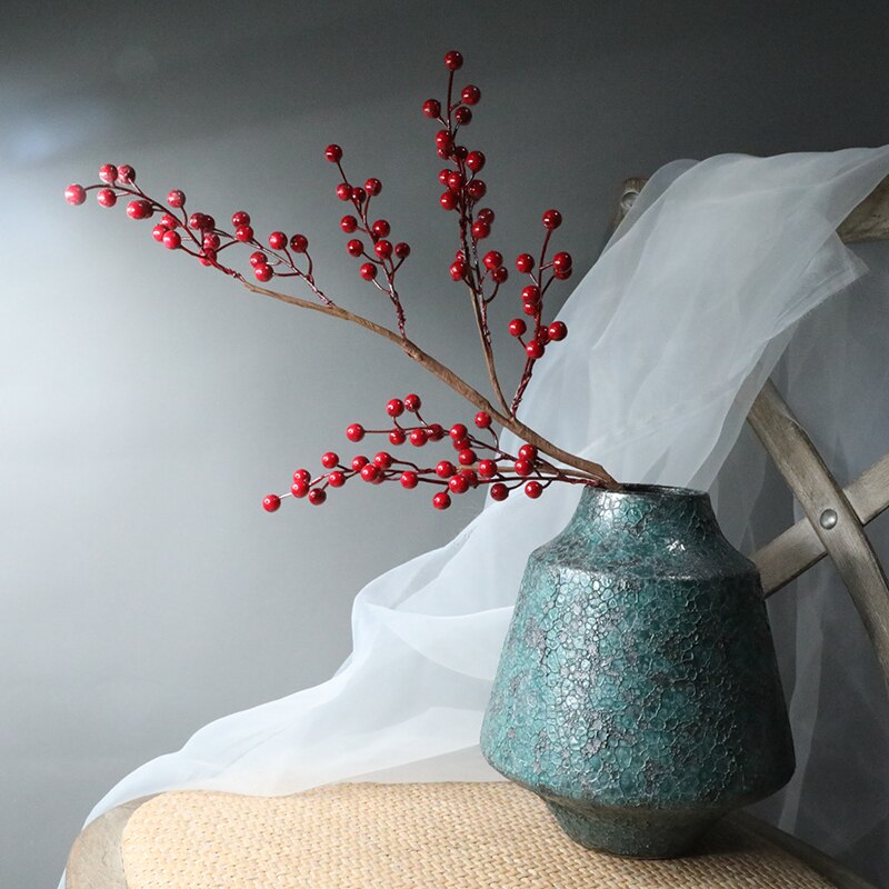 Simulation Christmas Red Foam Berry Holly Flower Branch INS Style Home Wedding Party Decoration Supplies