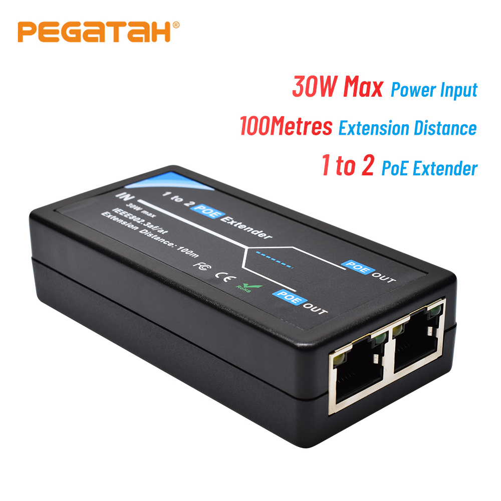2 Port POE Extender port transmission extender IEEE802.3af max extend 120m transmission poe extender transmission for ip camera