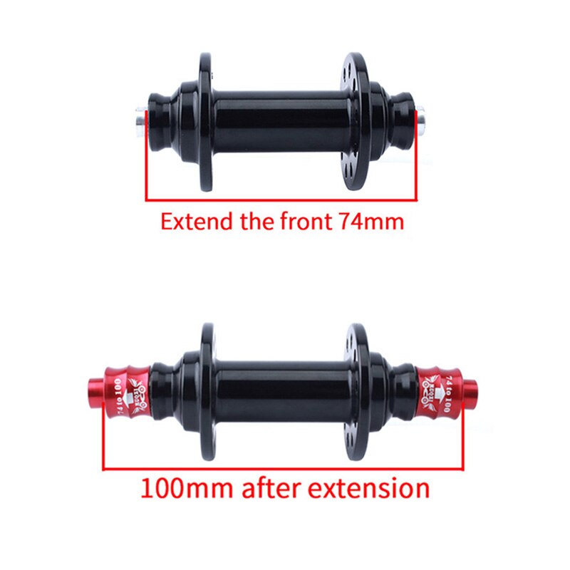 MUQZI 1 Pair Bicycle Hub Extension Seat 74mm To 100mm Front Fork Hubs Adapter Converter MTB Road Bike Parts