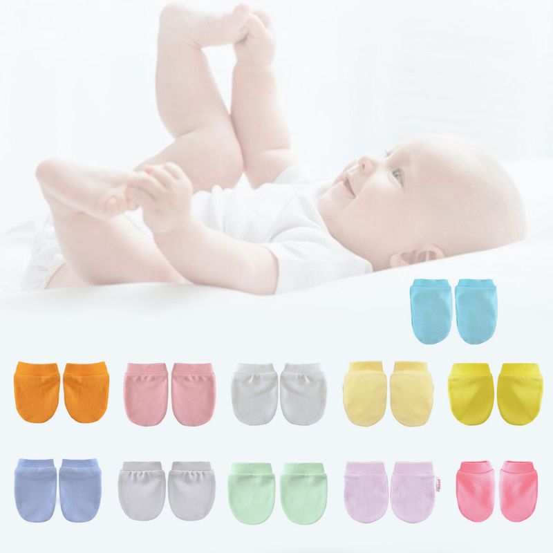 1 Pair Cotton Blended Baby Gloves Scratch Face Protection Glove Soft Newborn Infants Shower Girls Boys