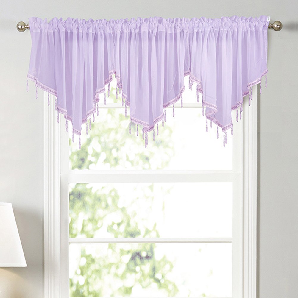 Solid Color Triangle Shape Kitchen Short Curtain Window Valance Drape Home Decor Window Short Kitchen Curtain Valance Home Decor