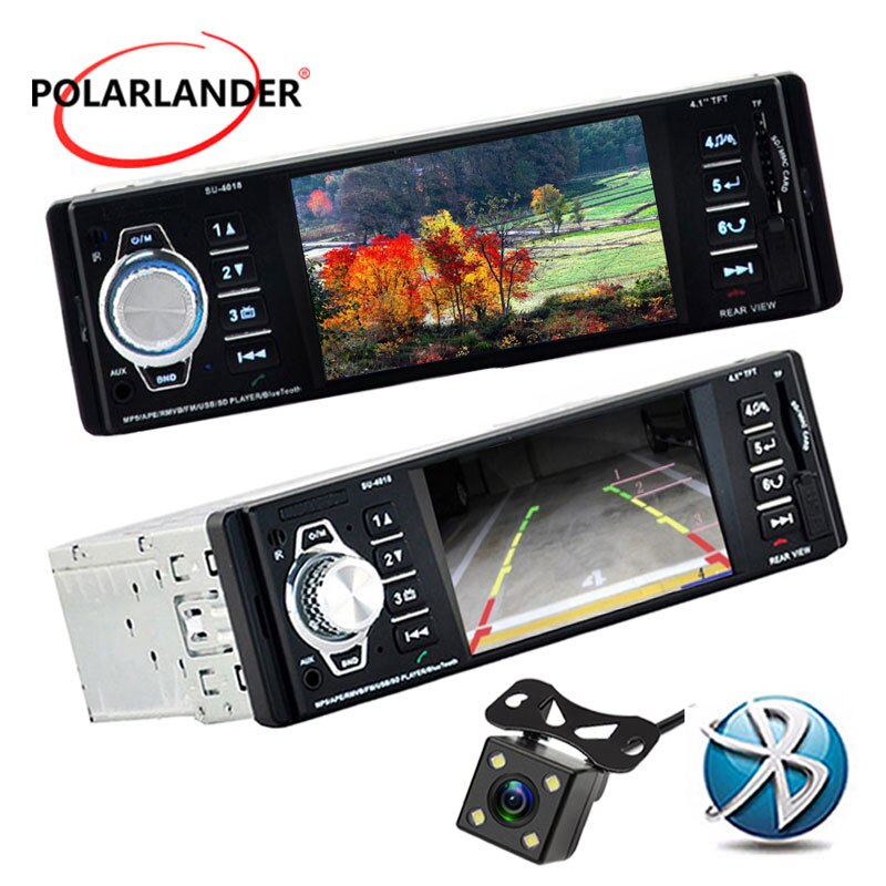 4.1 inch HD tft-scherm auto radio 12V mp5 radio cassette speler audio MP4 MP5 speler SD/USB /AUX IN een DIN Autoradio bluetooth