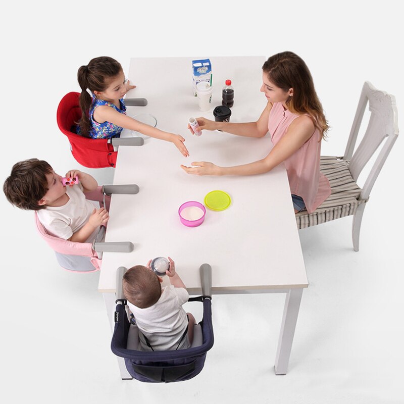 Bærbar baby højstol sammenklappelig foderstol sæde booster sikkerhedssele spisebordsstol børnestol spædbarnsbordssæde