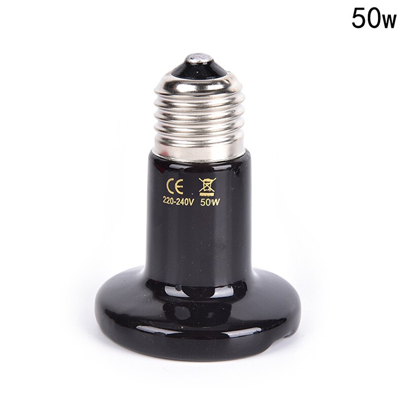 Verwarming Lamp Zwart Infrarood Lamp 25W / 50W / 75W / 100W Zwarte Infrarood Keramische Launcher warmte Lampen Voor Reptielen: 50W