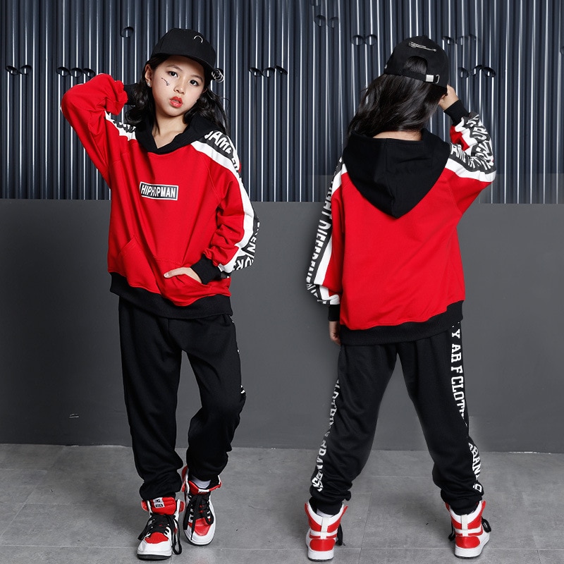 Kids Cool Hip Hop Hoodies Clothing for Girls Boys Sweatshirt Tops Jogger Pants Jazz Dance Costumes Ballroom Dancing Clothes Wear