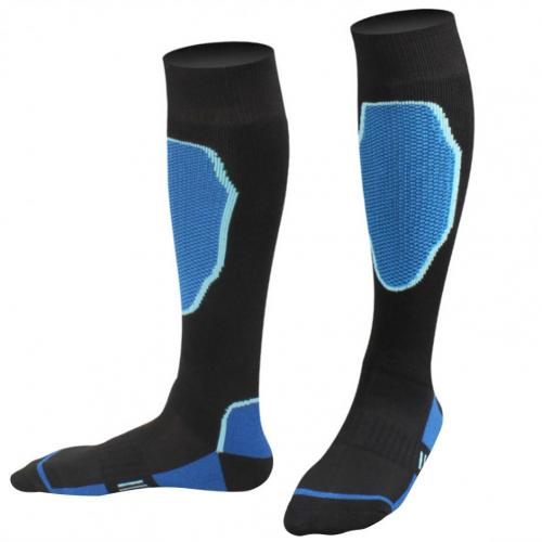 Chaussettes thermiques épaisses pour homme et femme, idéales pour le ski et le football, absorbe l&#39;humidité, haute élasticité: Blue Black