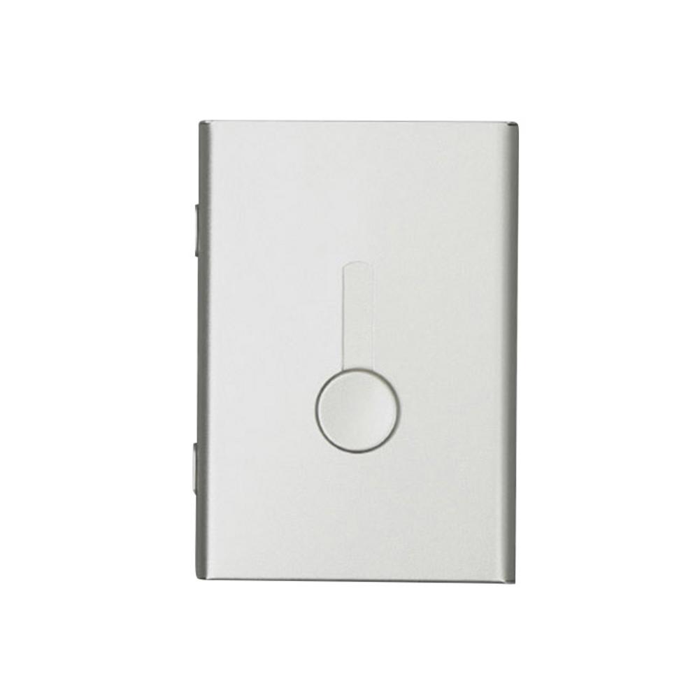 Business Card Holder Hand Push Card Case Bank Card Package Metal Ultra Thin Business Card Packaging Box Organizer: Silver