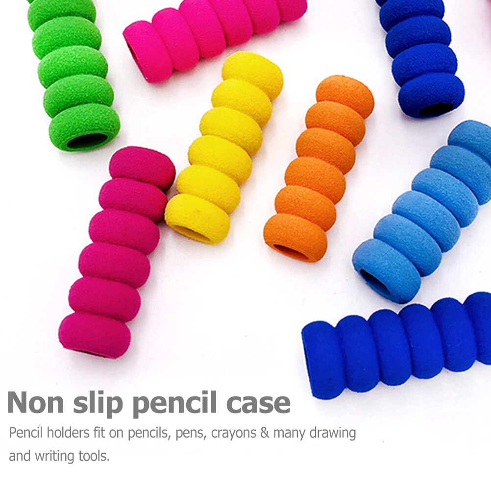 40pcs Children Writing Aid Grips Supple Pencil Gripers Pen Sleeves Finger Protection Covers