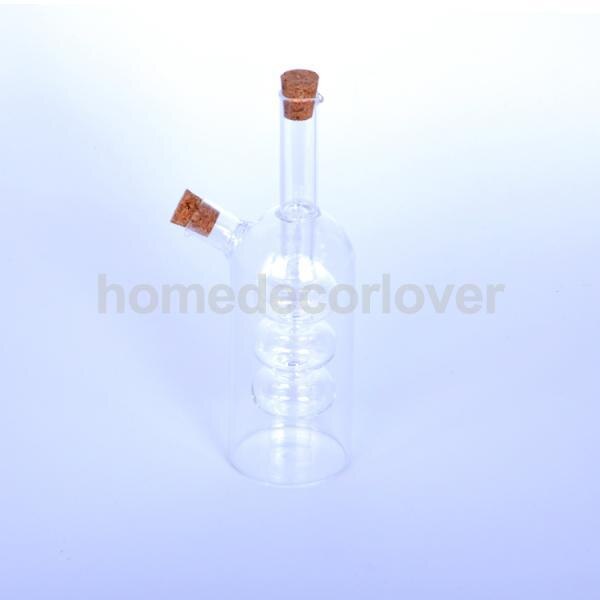 2-Outlet Glass Olive Oil Jar Vinegar Bottle Pot Kitchen Sauce Dispenser
