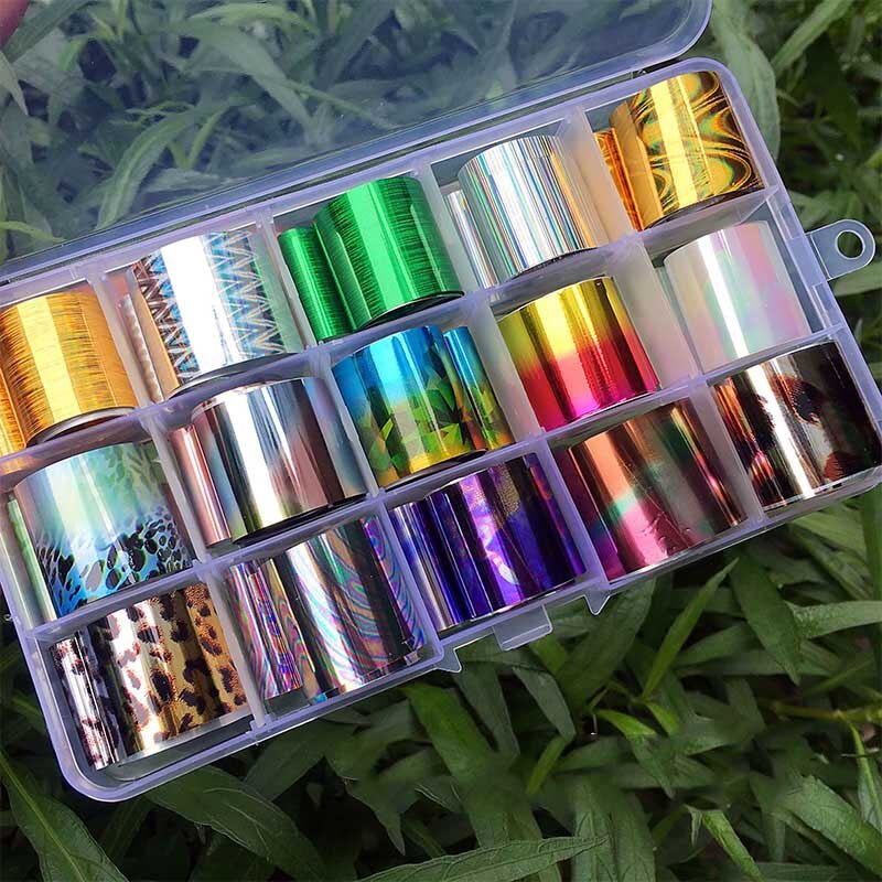 1 Box Nail Folies Stickers Metalen Goud Ilver Kleur Sterrenhemel Papier Transfer Folie Wraps Adhesive Decals Nail Art Decoraties: 32