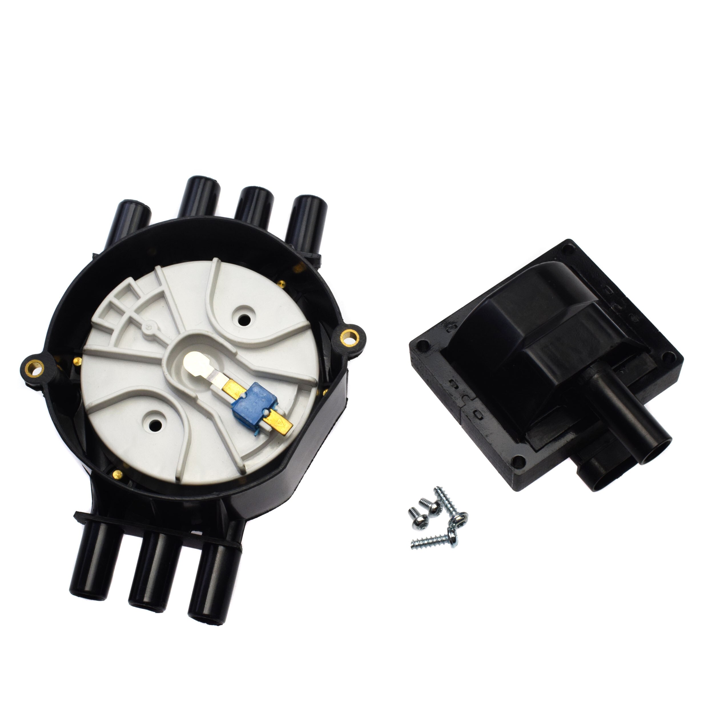 Spark Plug Wires + Distributor Cap Rotor + Ignition Coil + Module For Chevrolet GMC Cadillac Buick Pontiac 10452459 10452458: Kit 002