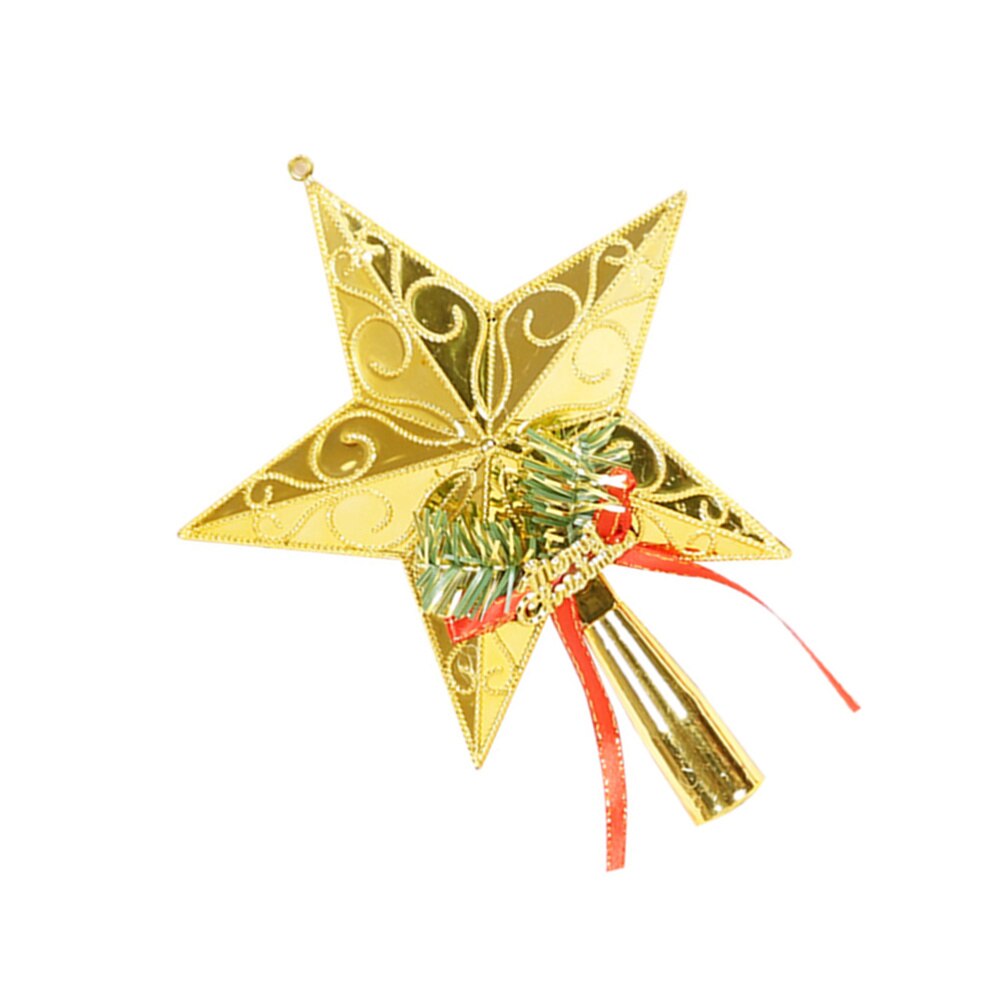 2 Stuks Gouden Kerstboom Topper Star Pentagram Treetop Decor Kerstboom Ornament Feestartikelen