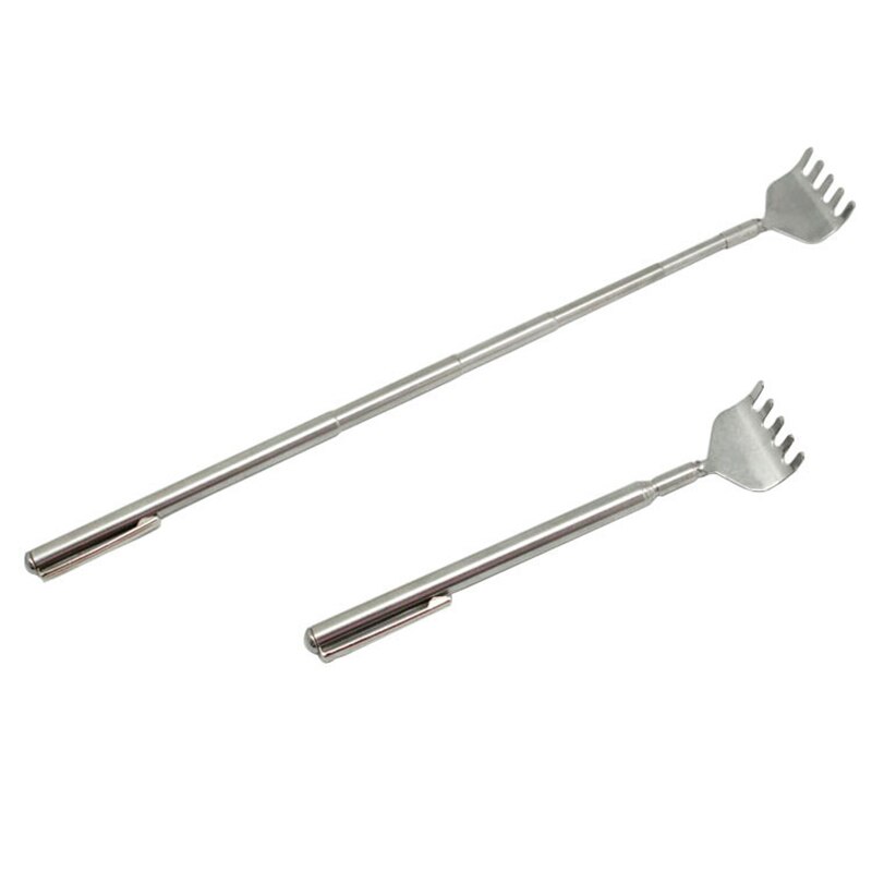 Portable Telescopic Adjustable Size Pen Clip Massage Stainless Steel Telescopic Back Scratcher Itch Scratch Massage Tool