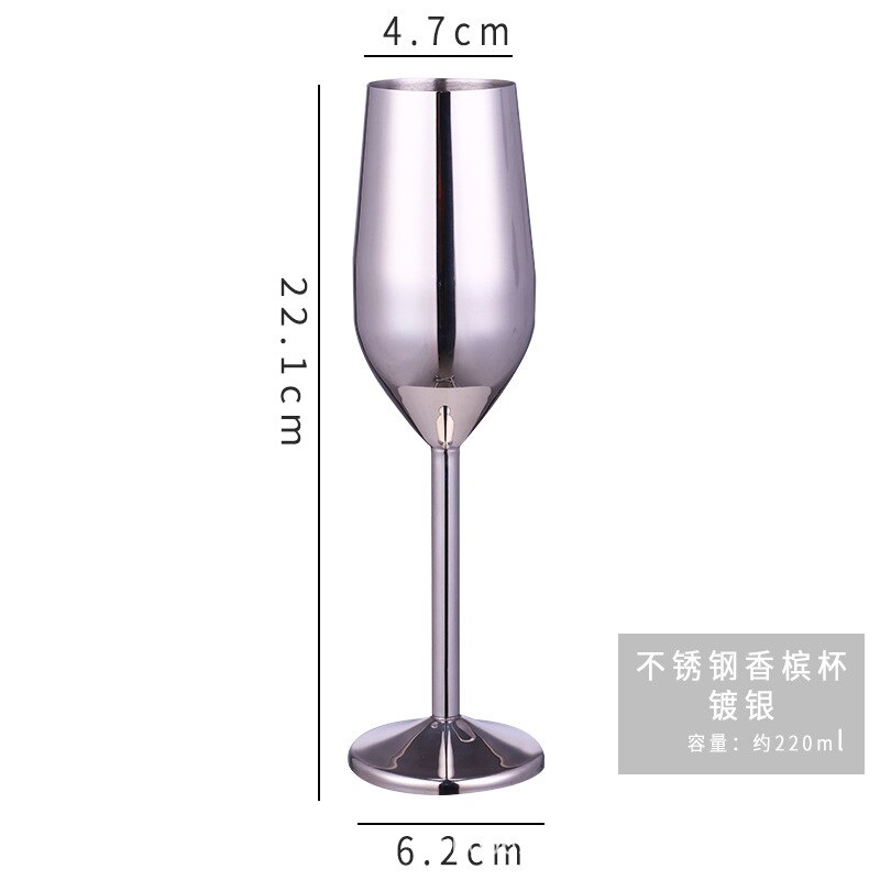 Stainless steel champagne glass wine glass cocktail glass metal wine glass bar restaurant goblet rose gold: a1