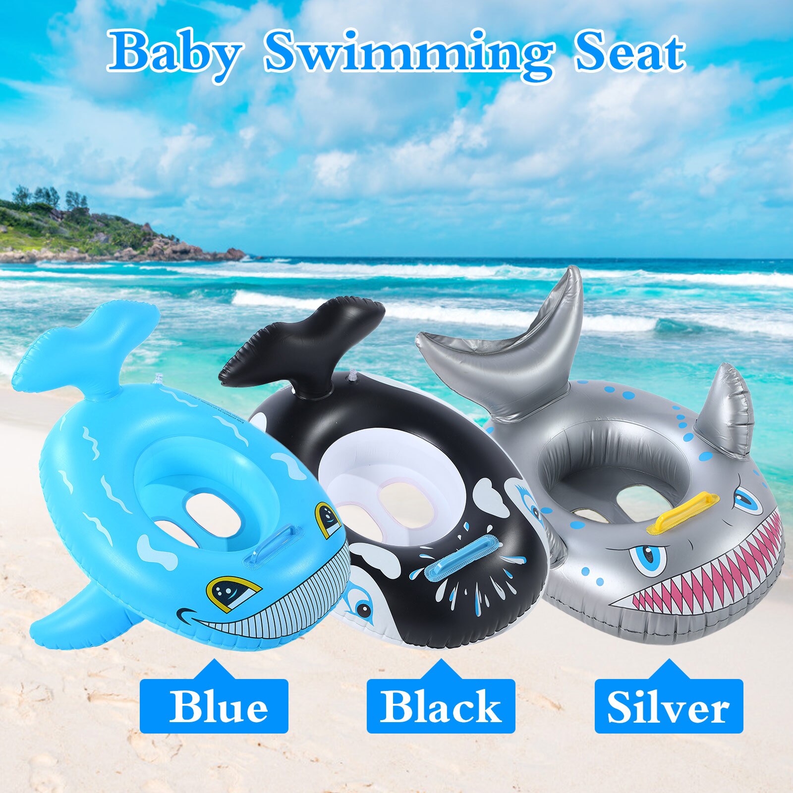 Kids Baby Opblaasbare Zwemmen Zetel Cartoon Walvis Zwemmen Ring Float Seat Met Handvat Fun Zwembad Speelgoed Voor Zwembad Bad