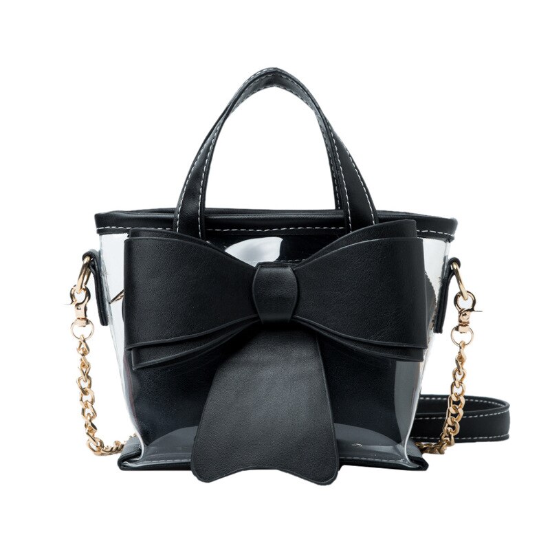 Bag For Women Square Bag Single Shoulder Bag Texture Cross-body Bag Tote: Black