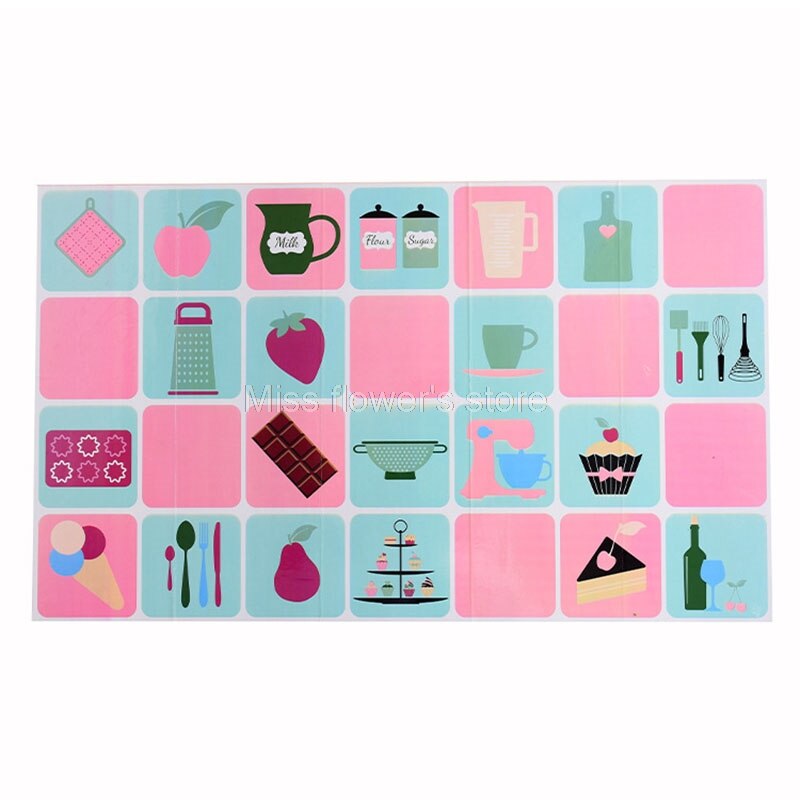 Folie Anti-Olie Waterdichte Zelfklevende Hittebestendige Keuken Muur Papier Sticker: Pink Cake