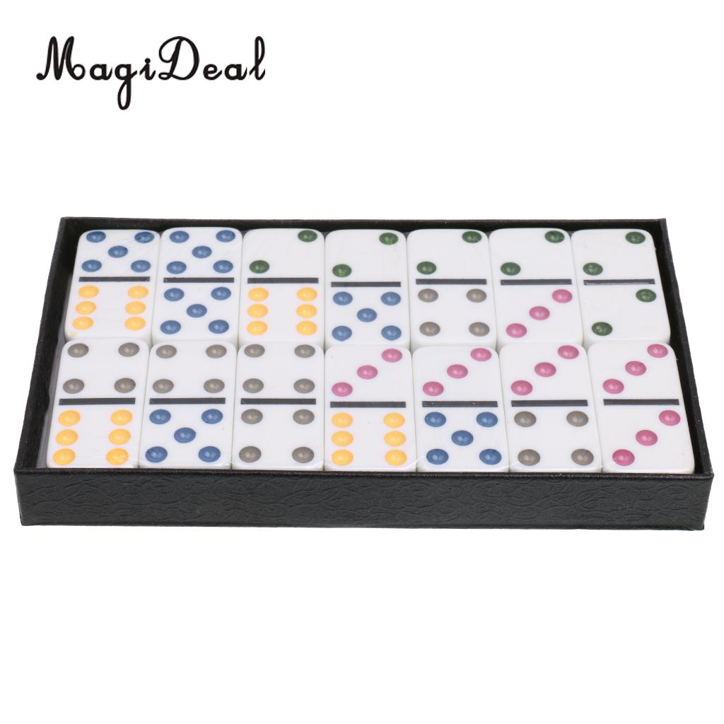 MagiDeal Doppel Sechs Dominosteine Gesetzt von 28 Jahrgang Domino Reise Familie Spiel Spielzeug freundlicher Multi Traditionellen Domino einstellen