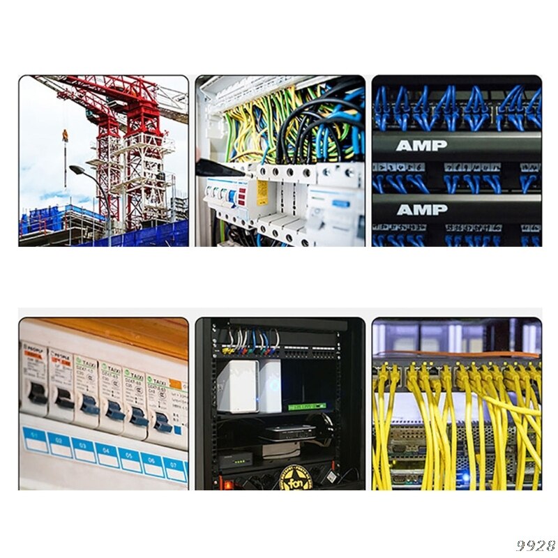 500Pcs Cable Sticker 3.30x1.02in Oil-proof Tear-resistant PC Network Wire Cord Cable Tie Label Sticker Marking Marker