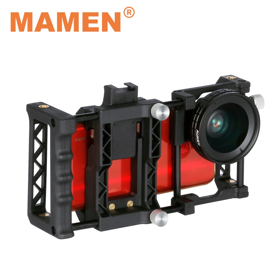 MAMEN Photography Kit Mobile Phone Stabilizer Gimbal Holder With 0.45x 2-in-1 Wideangle Macro Len For Smartphone Video Photo