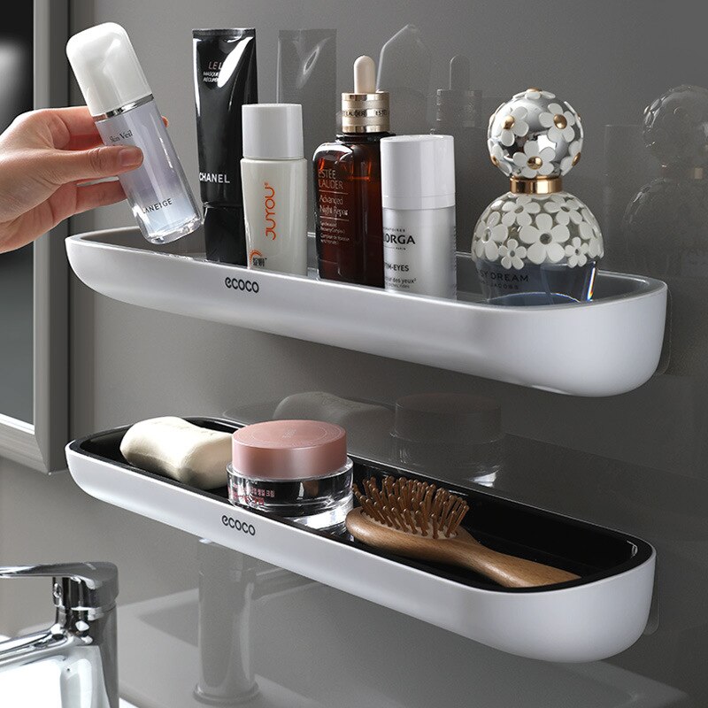 Badeværelse hylde vægmonteret shampoo bruser hylder holder køkken opbevaring rack arrangør håndklæde bar tilbehør til badeværelset  wj901